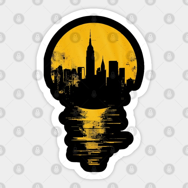 Urban City Life Sunset Sticker by UrbanLifeApparel